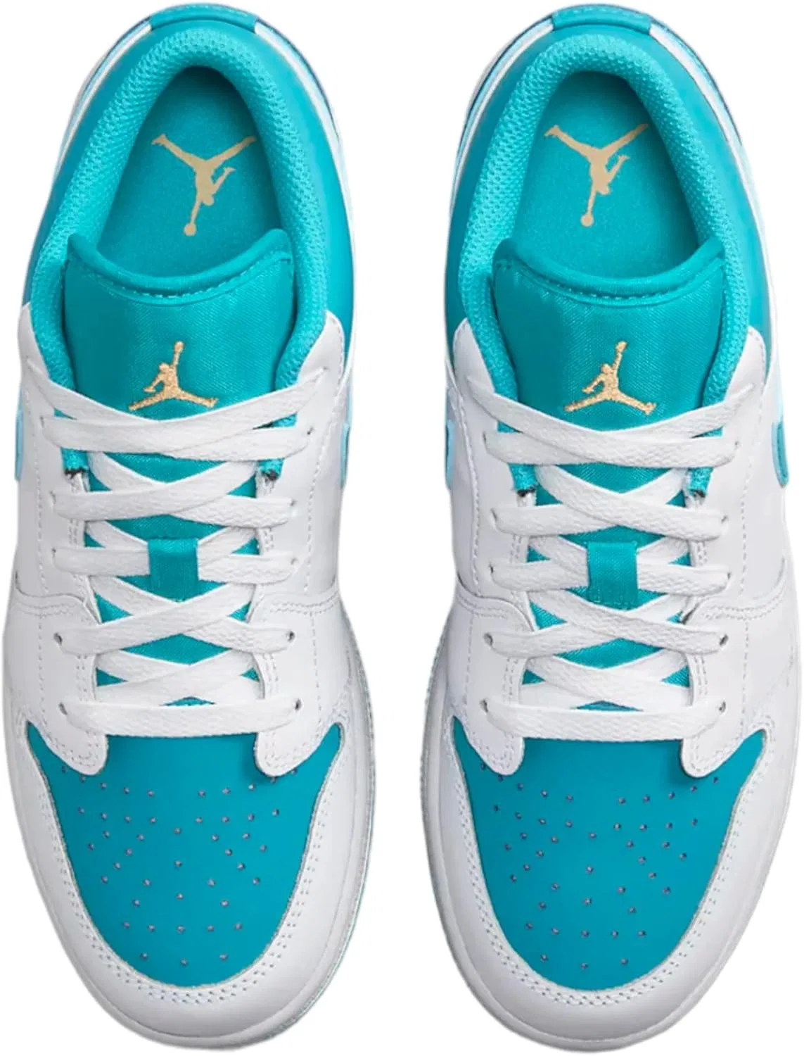 Кроссовки Nike Air Jordan 1 Low, детские, цвет White Celestial Gold Aquatone — фото 4