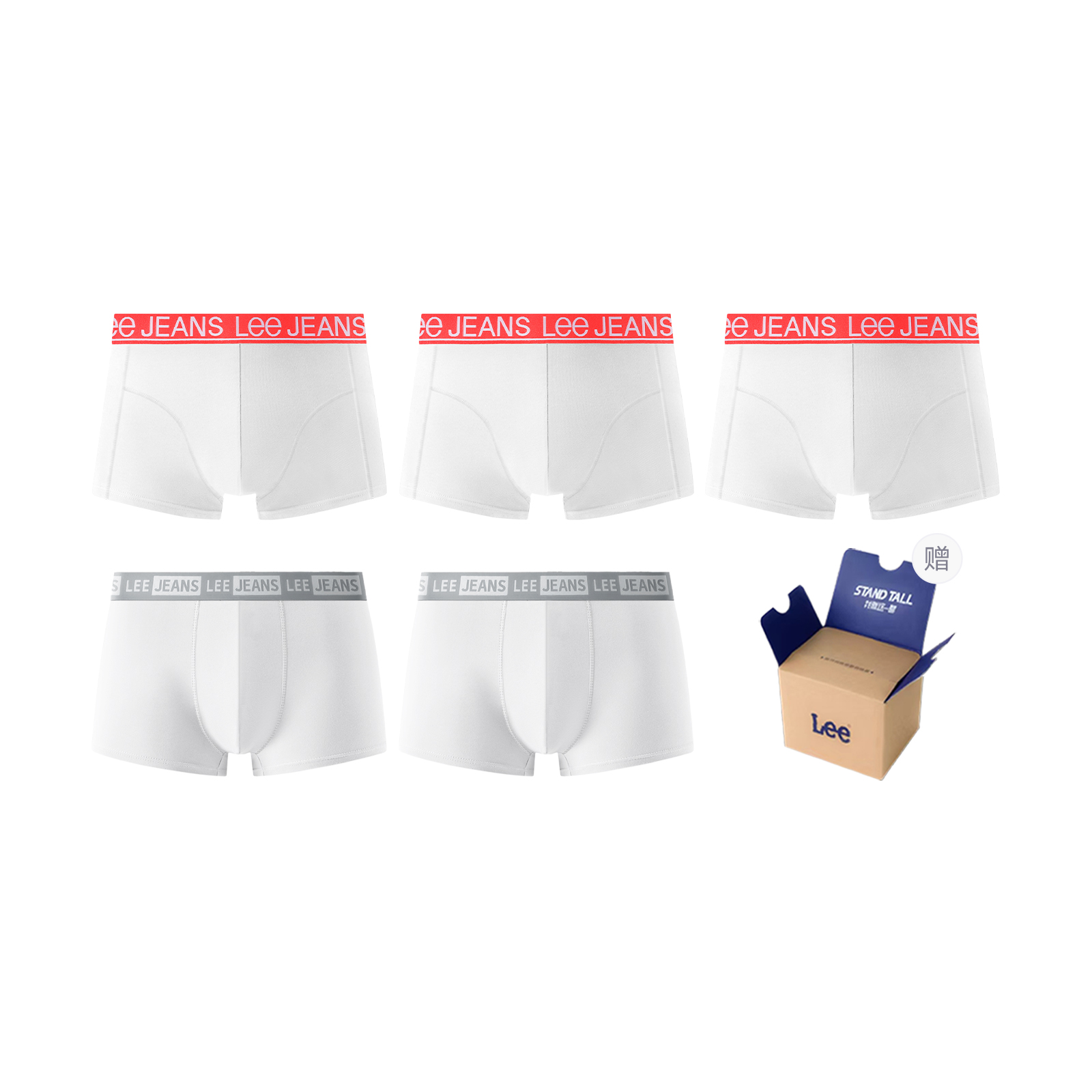 

Edge Color 3.0 трусы подарочная коробка мужские 5 шт Lee, белый