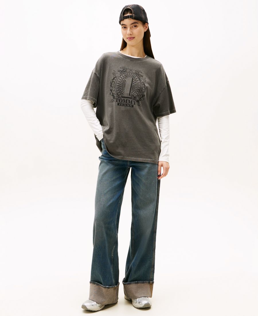 

Женская футболка оверсайз с логотипом Tommy Dollar Tommy Jeans, Black, Черный, Женская футболка оверсайз с логотипом Tommy Dollar Tommy Jeans, Black