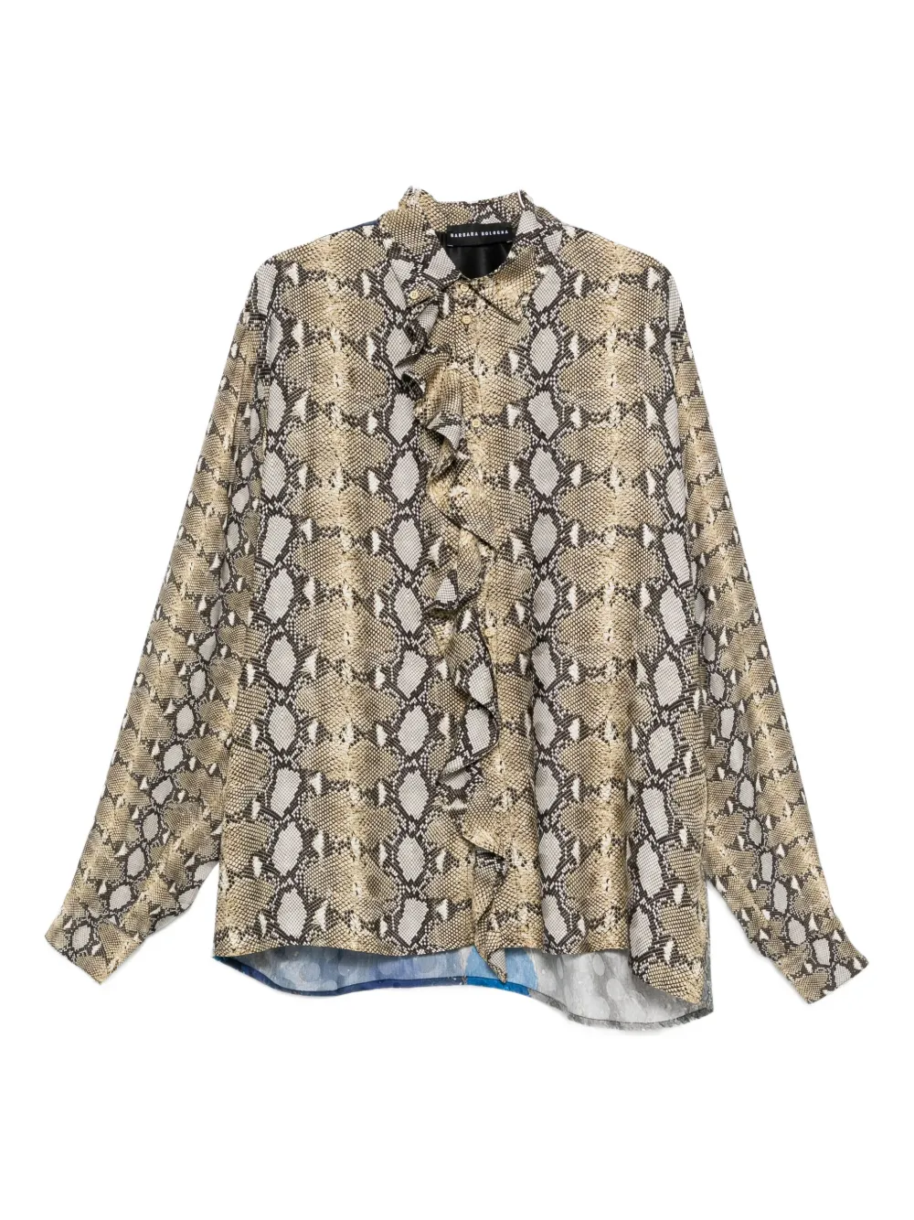 

Рубашка с оборками и змеиным узором Barbara Bologna, коричневый