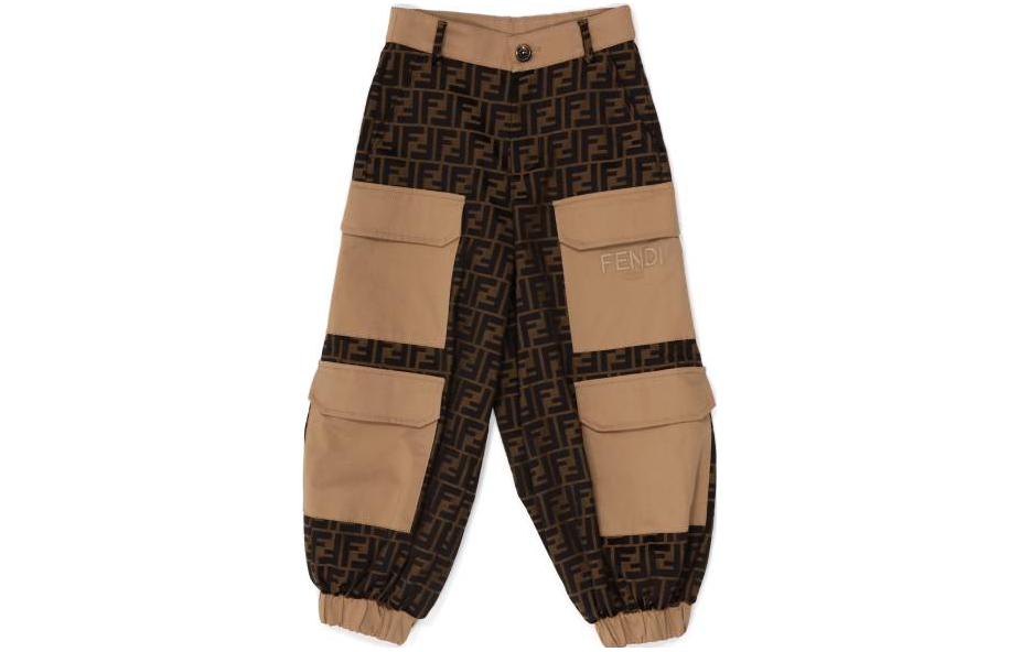 

Детские вязаные спортивные штаны коричневые FENDI