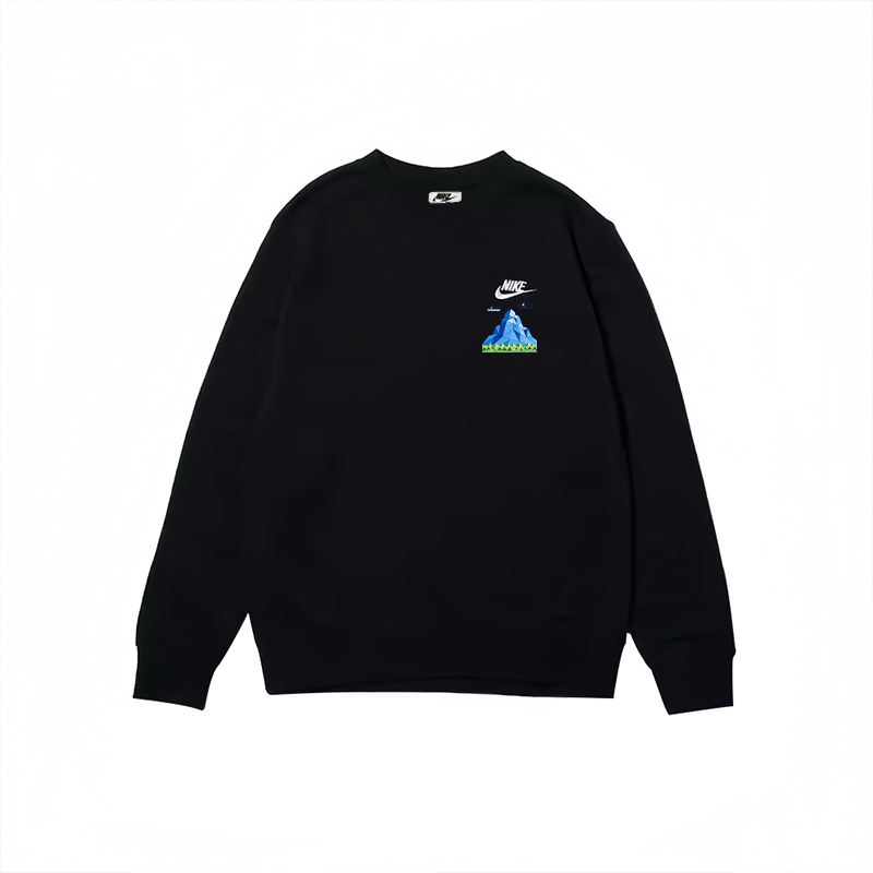 

Nike Свитшот мужской черный с круглым вырезом, умеренно свободный, обычный крой