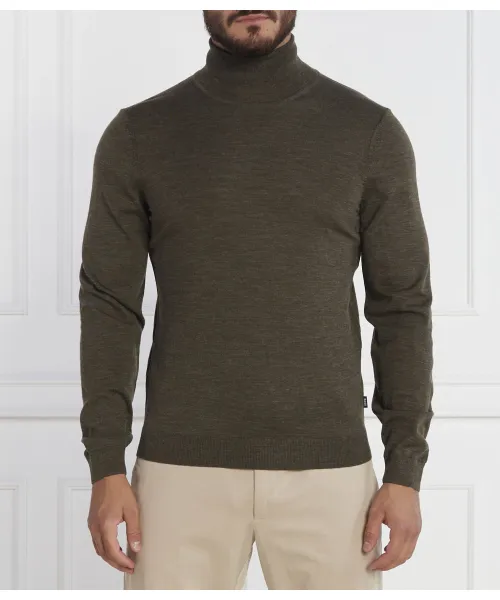 

Шерстяная водолазка Musso-p Slim fit Boss, зеленый