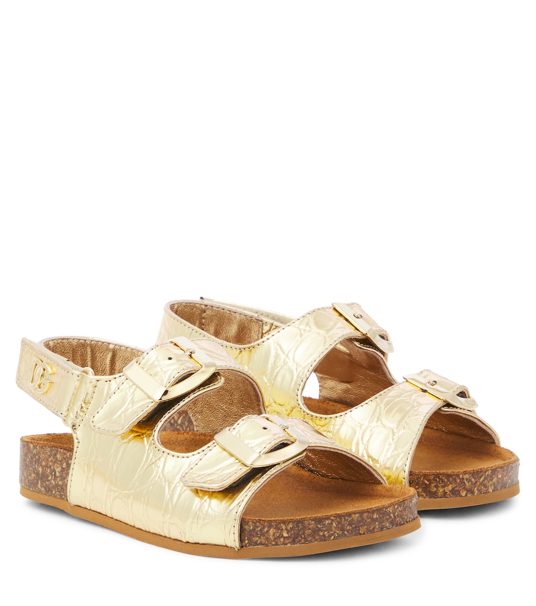 

Сандалии из металлизированной кожи Dolce&Gabbana Kids, Oro