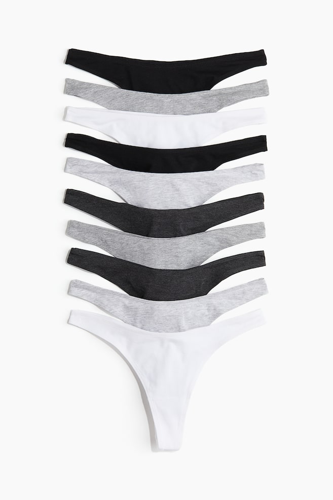 

10 хлопковых стрингов H&M, мультиколор