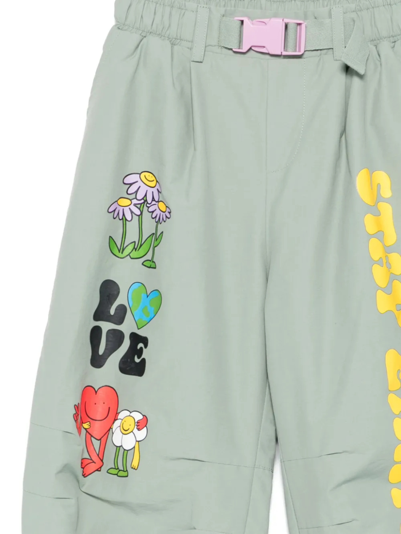 Эластичные брюки с графическим принтом Stella McCartney Kids, зеленый — фото 3