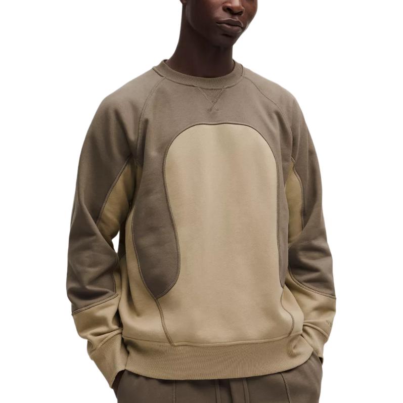 

Хлопковый флисовый оверсайз свитшот SLNSH FW25 мужской Lululemon, серый/темный хаки/коричневый