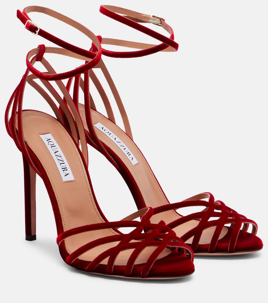 Дикие грёзы 105 бархатные сандалии Aquazzura, Rosso