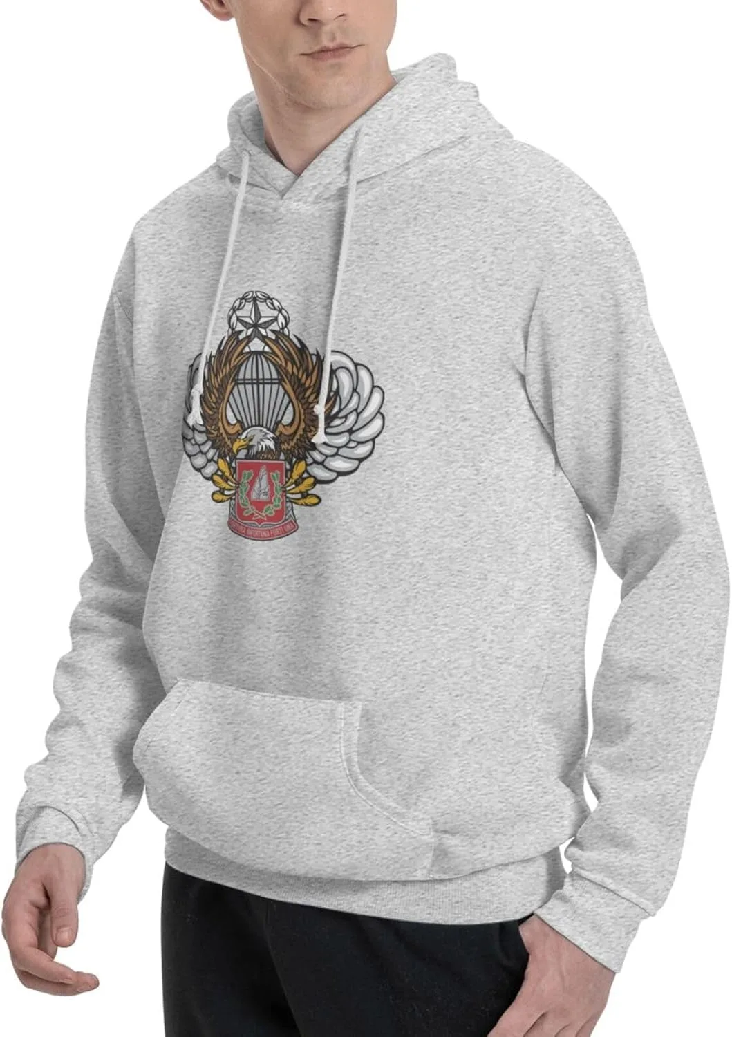 Generic Свитшот с капюшоном и карманом 37th Engineer Battalion 82nd Airborne Division, черный — фото 3
