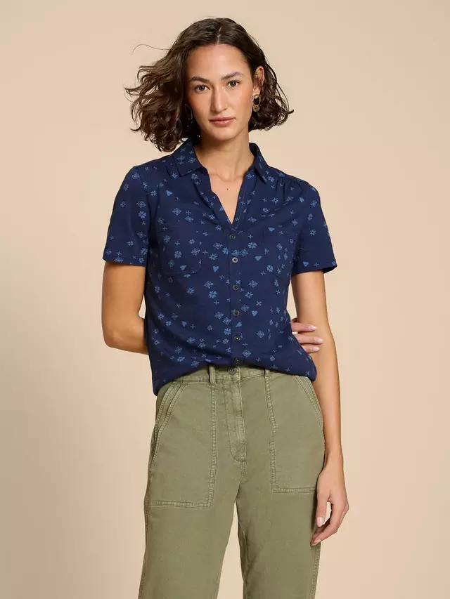 

Рубашка White Stuff Penny Pocket Jersey, темно-синий