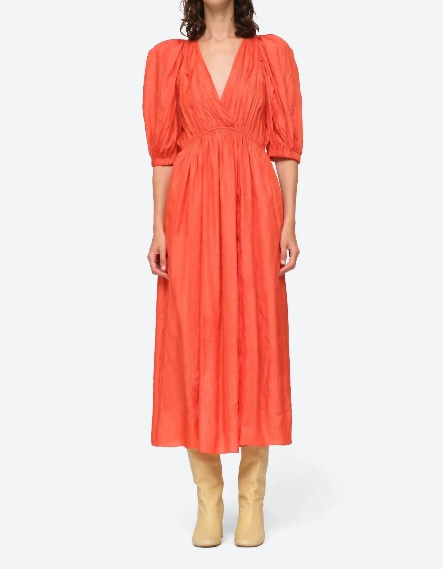 

Платье Roberta Solid с длинными рукавами красного цвета SEA