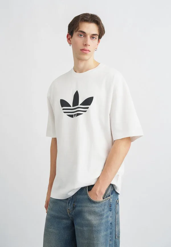 Футболка с принтом в виде трилистника Adidas Originals, White Black