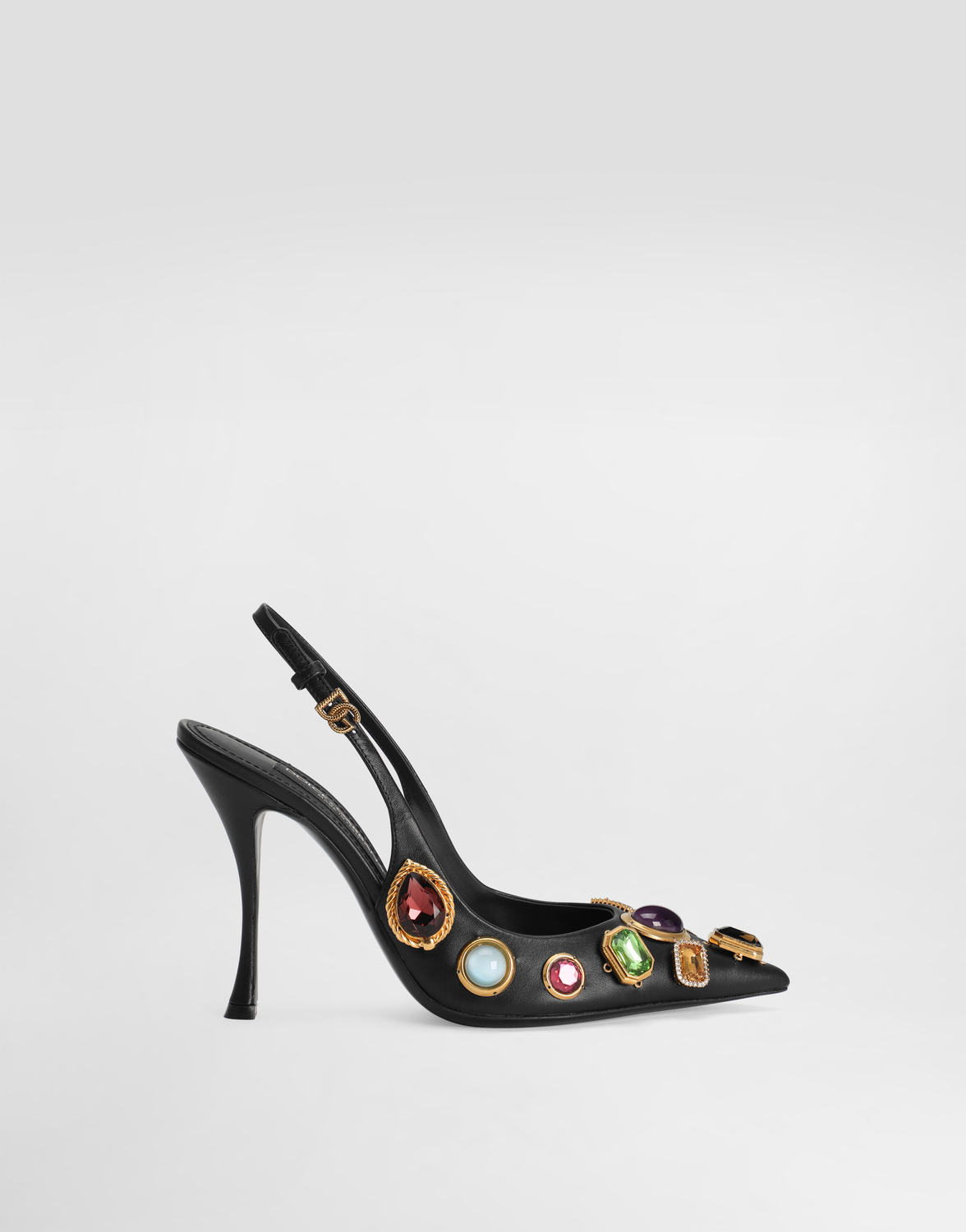 Туфли-слингбэки с вышивкой из камней Dolce & Gabbana, мультиколор
