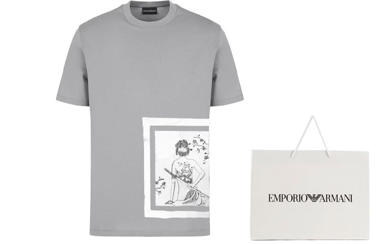 Футболка мужская серебристая SS24 EMPORIO ARMANI — фото 2
