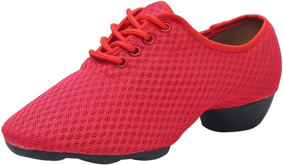 

Туфли для латинских танцев JUODVMP для женщин и мужчин, для практики, с завязками, закрытый носок, стандартные бальные, для обучения и выступлений, модель LHD-NJB, красный