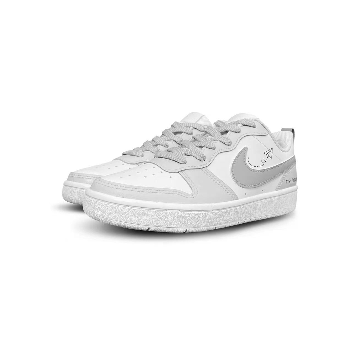 Детские скейтерские кеды Court Borough Nike, светло-серый — фото 4