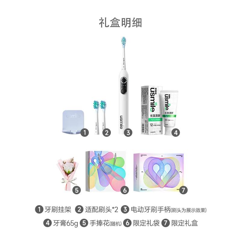 Электрическая зубная щетка P Soundwave Usmile, P10PRO Ice River White (Toothpastes 65g+Bouquet) — фото 4