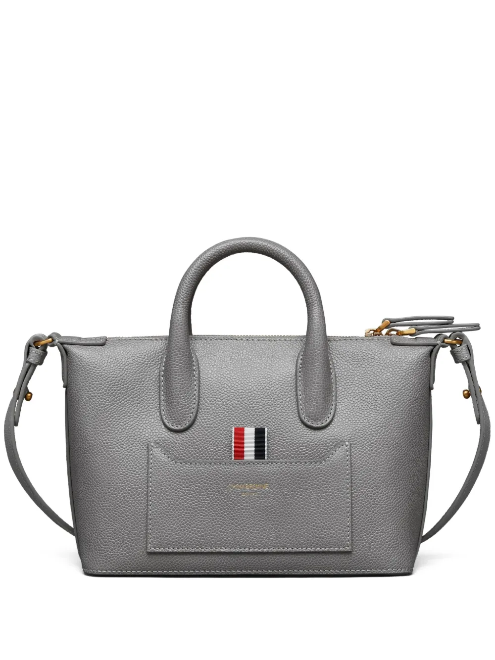 

Кожаная сумка-тоут THOM BROWNE, серый