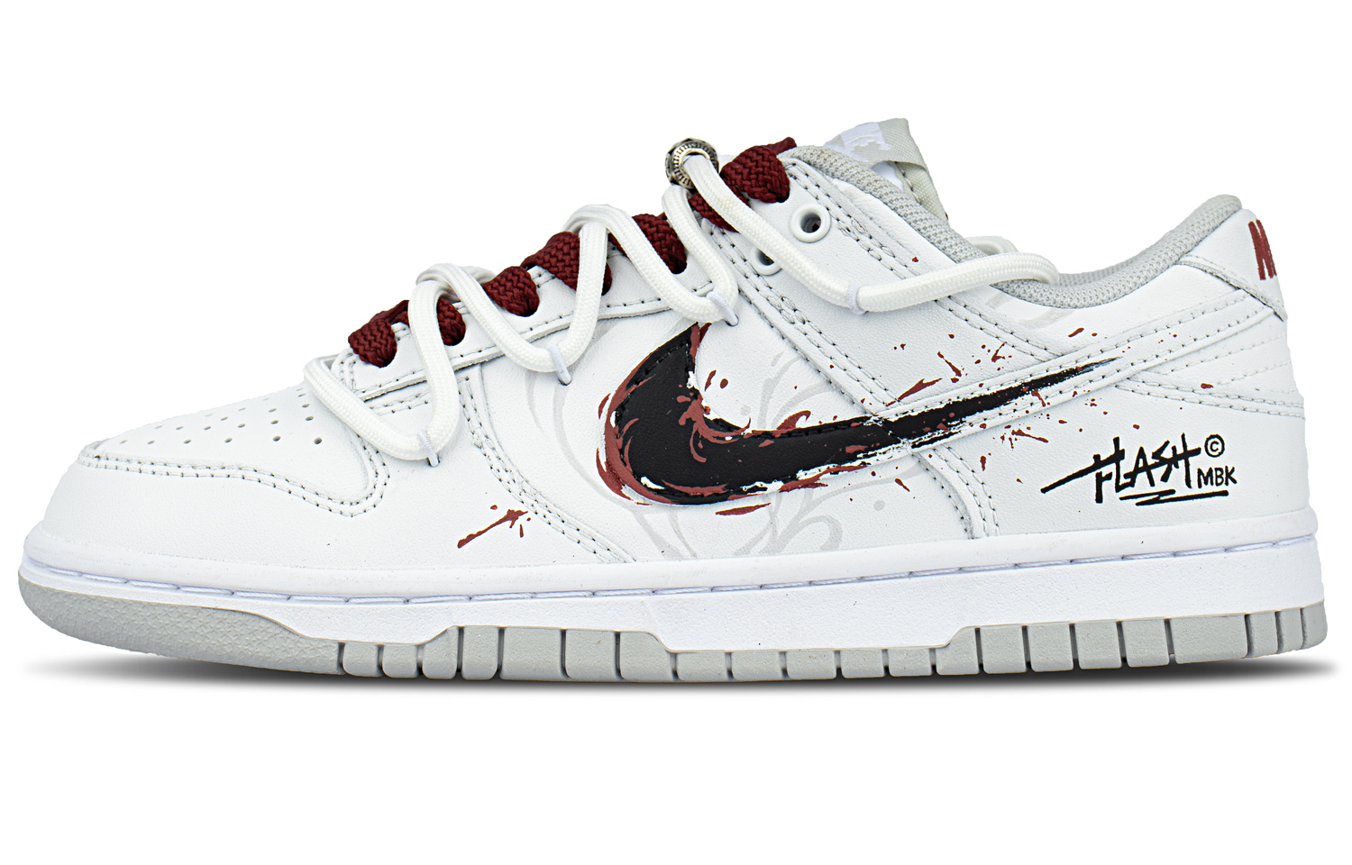 

Nike Данки Флауэр Демон противоскользящие низкие скейтерские кроссовки унисекс серо-белые, цвет Gray White