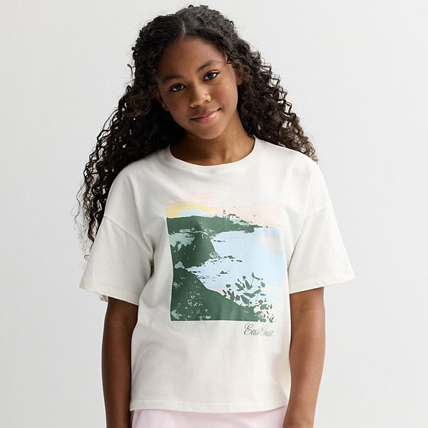 

Футболка с принтом oversize для девочек 7-20 лет в размерах regular и plus So, Watercolor Scene