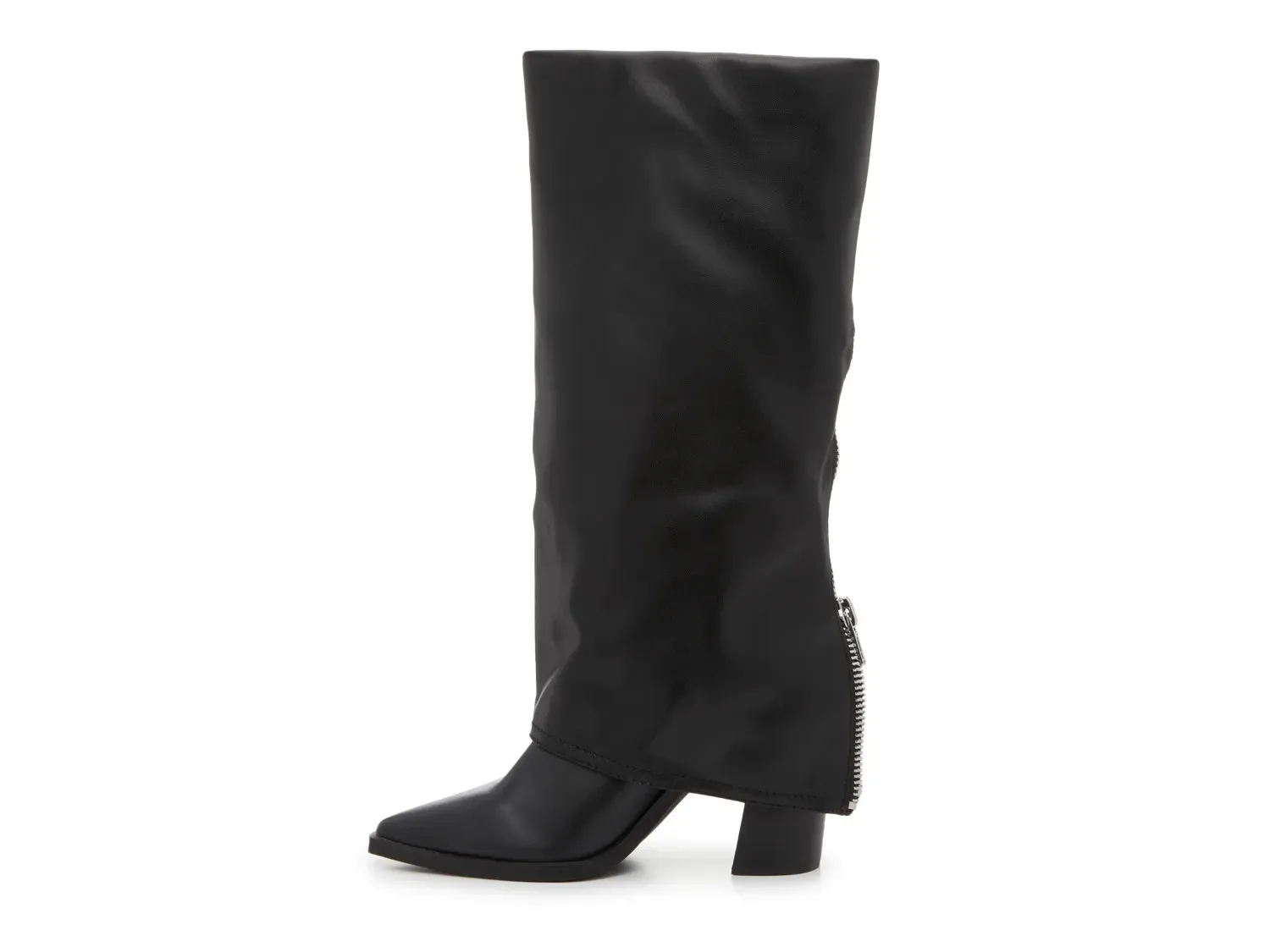 Сапоги женские Steve Madden Selah Foldover с блочным каблуком, черный — фото 3