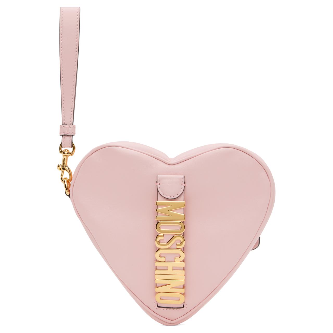 

MOSCHINO Женский клатч из телячьей кожи розовый