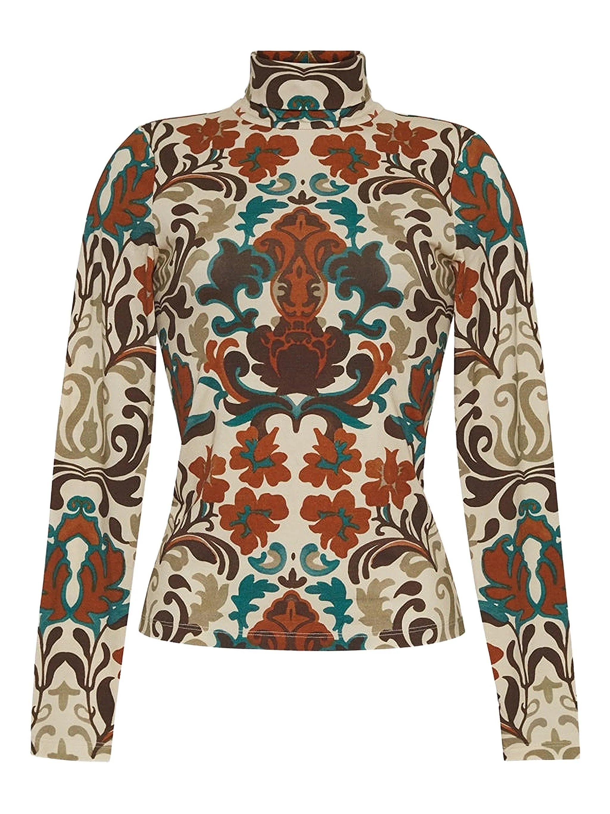 

Топ Piper с высоким воротником и принтом пейсли Cara Cara, бежевый