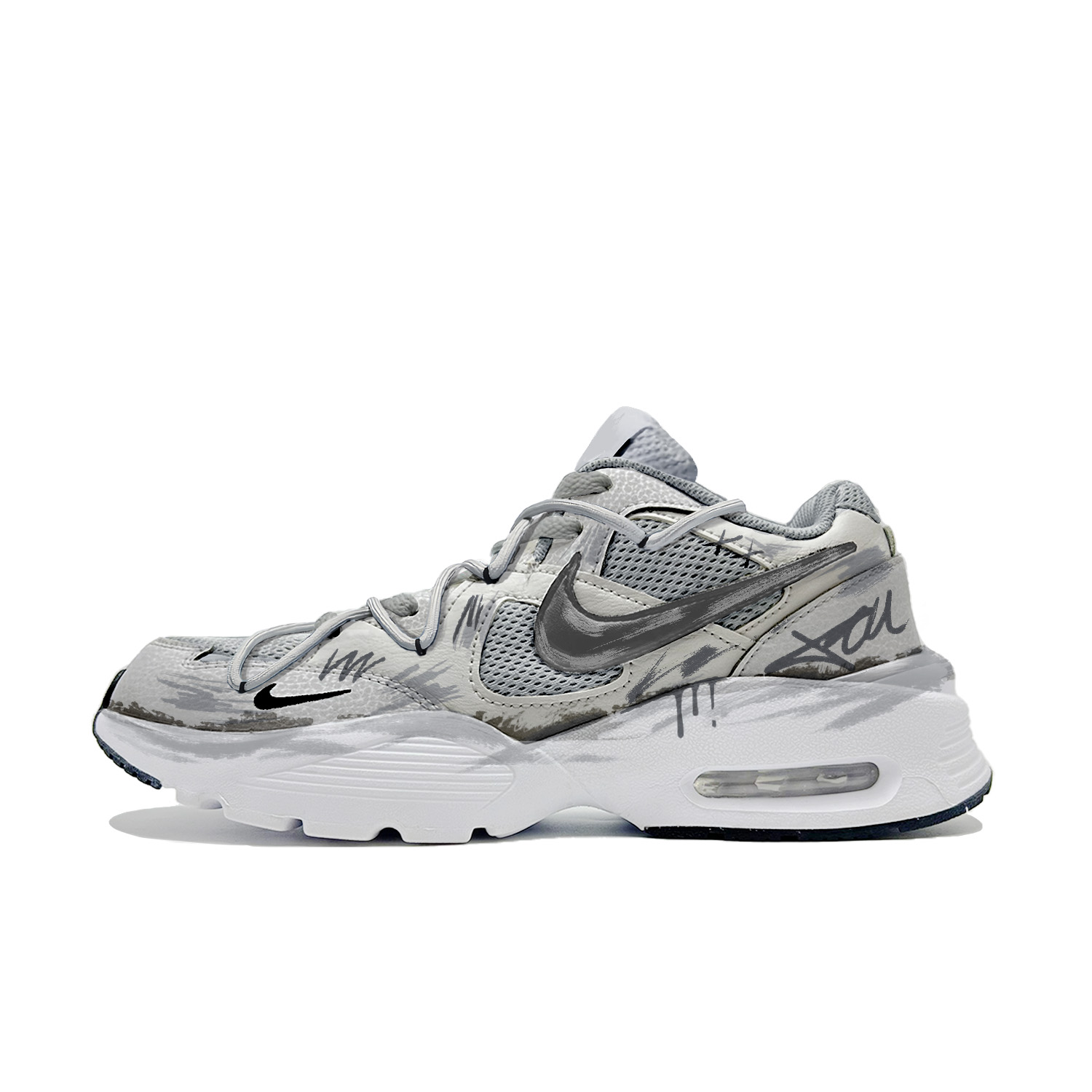 

Кроссовки Air Max Fusion Low для повседневного городского бега, светло-серые, мужские Nike, Light Gray