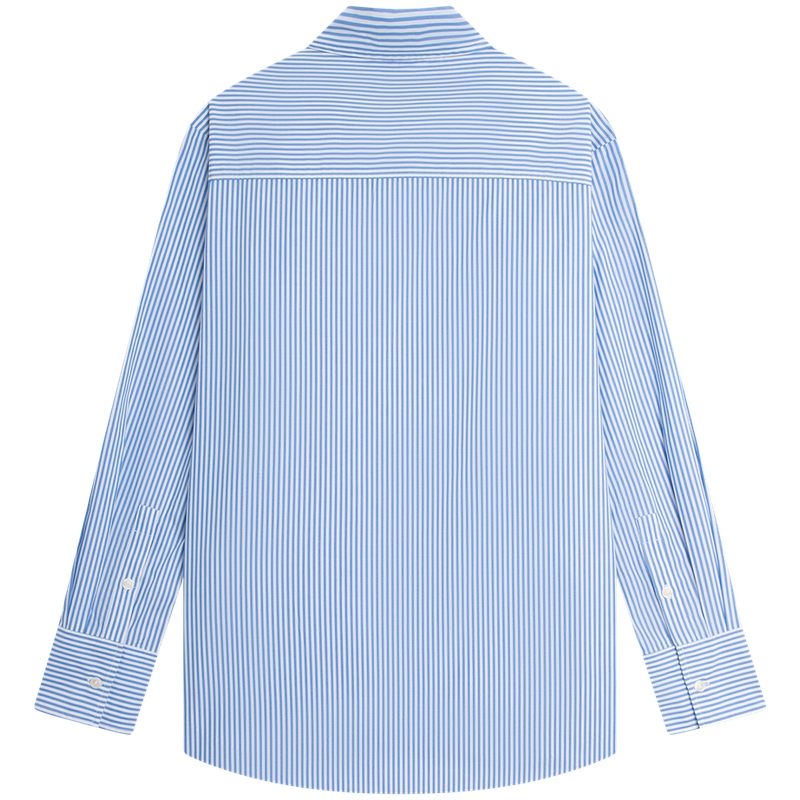 Tommy Hilfiger Мужская рубашка, синие, белые в полоску, с отворотом 0BC, средней толщины, другие цвета — фото 3