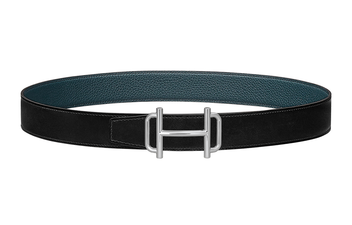 

HERMES Кожаный ремень Royal Cow женский черный шириной 3.2 см, Black