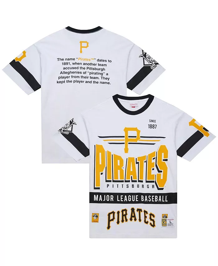 

Мужская белая футболка Pittsburgh Pirates Cooperstown Collection Team Origins Premium Mitchell & Ness