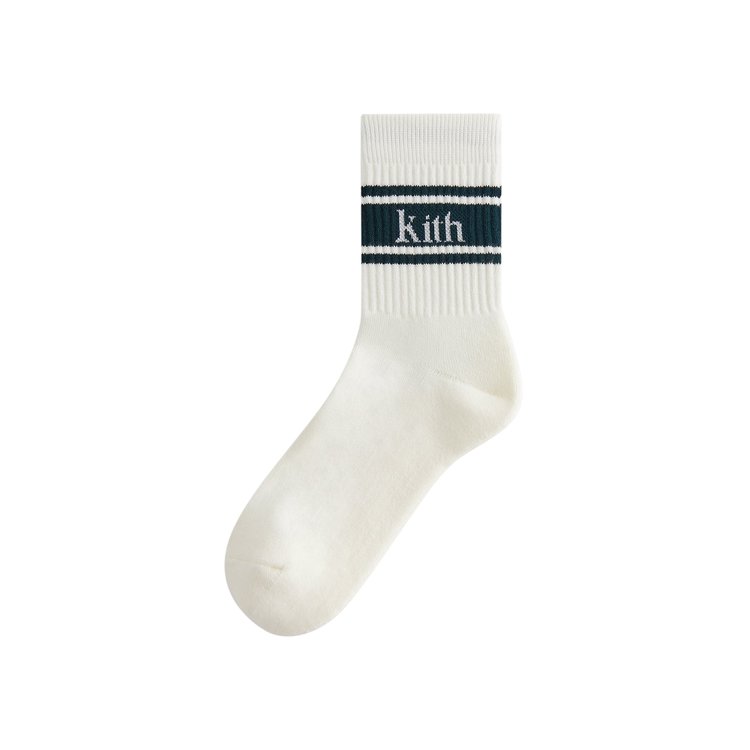 

Носки Kith Striped Mid Crew Cotton Socks With Jacquard Logo, цвет Stadium