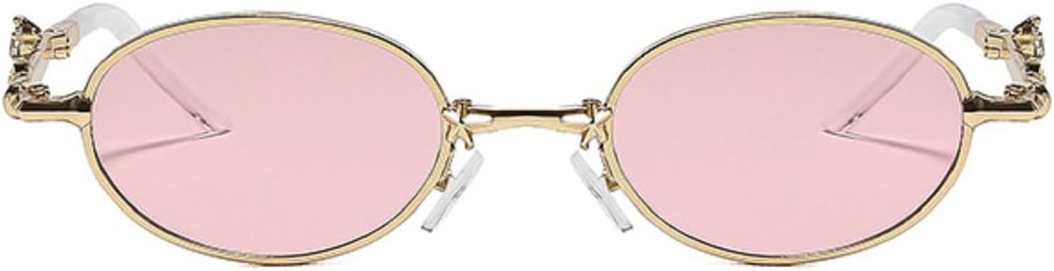 

Ретро-солнцезащитные очки маленького овального размера с бриллиантами и стразами для женщин и мужчин, винтажный стиль 90-х, модные металлические солнцезащитные очки для женщин mincl, C5