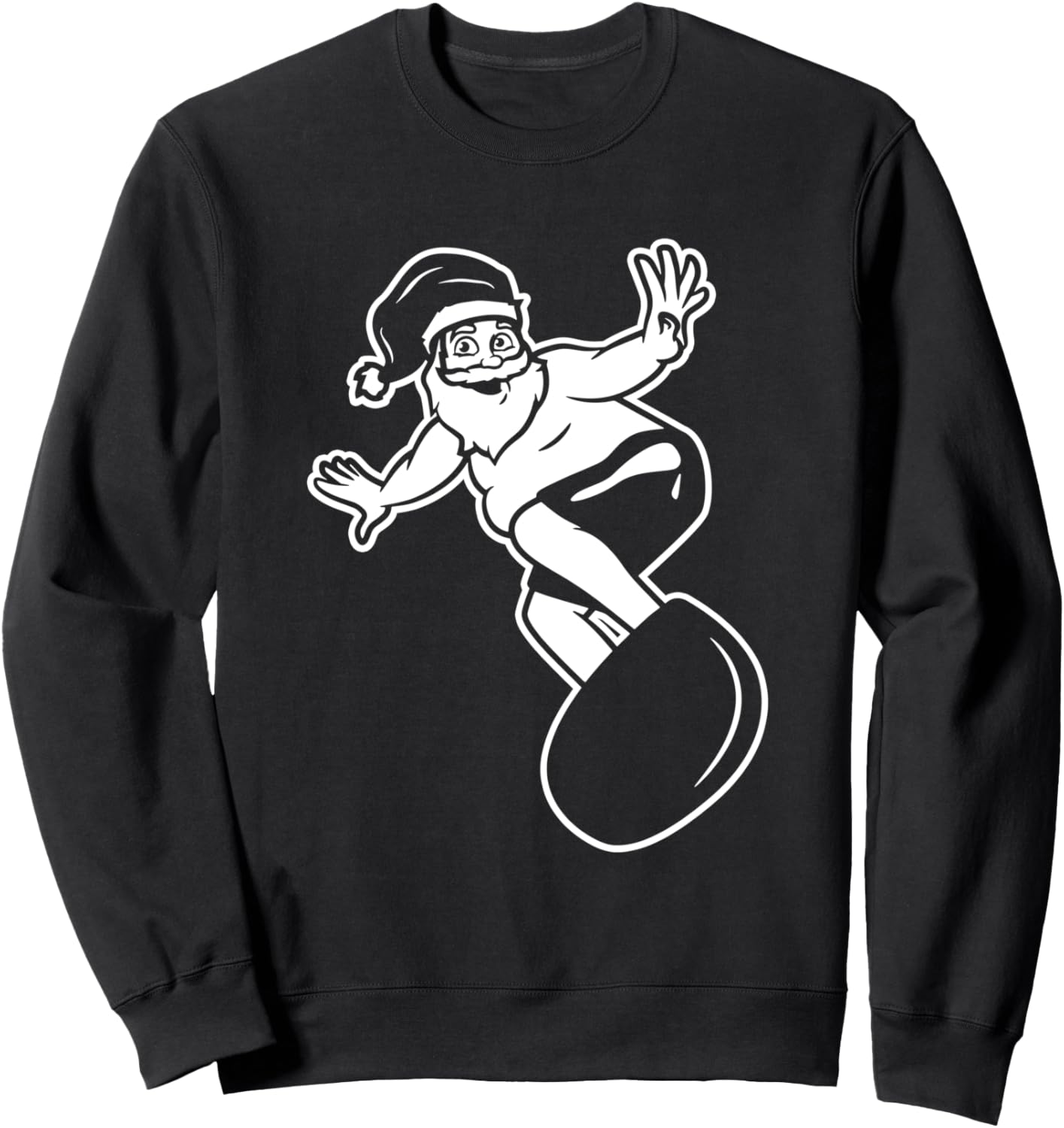 

Рождественская толстовка с изображением Санта-Клауса-серфера Funny Surfing Fan Graphic Shirts And Gifts, черный