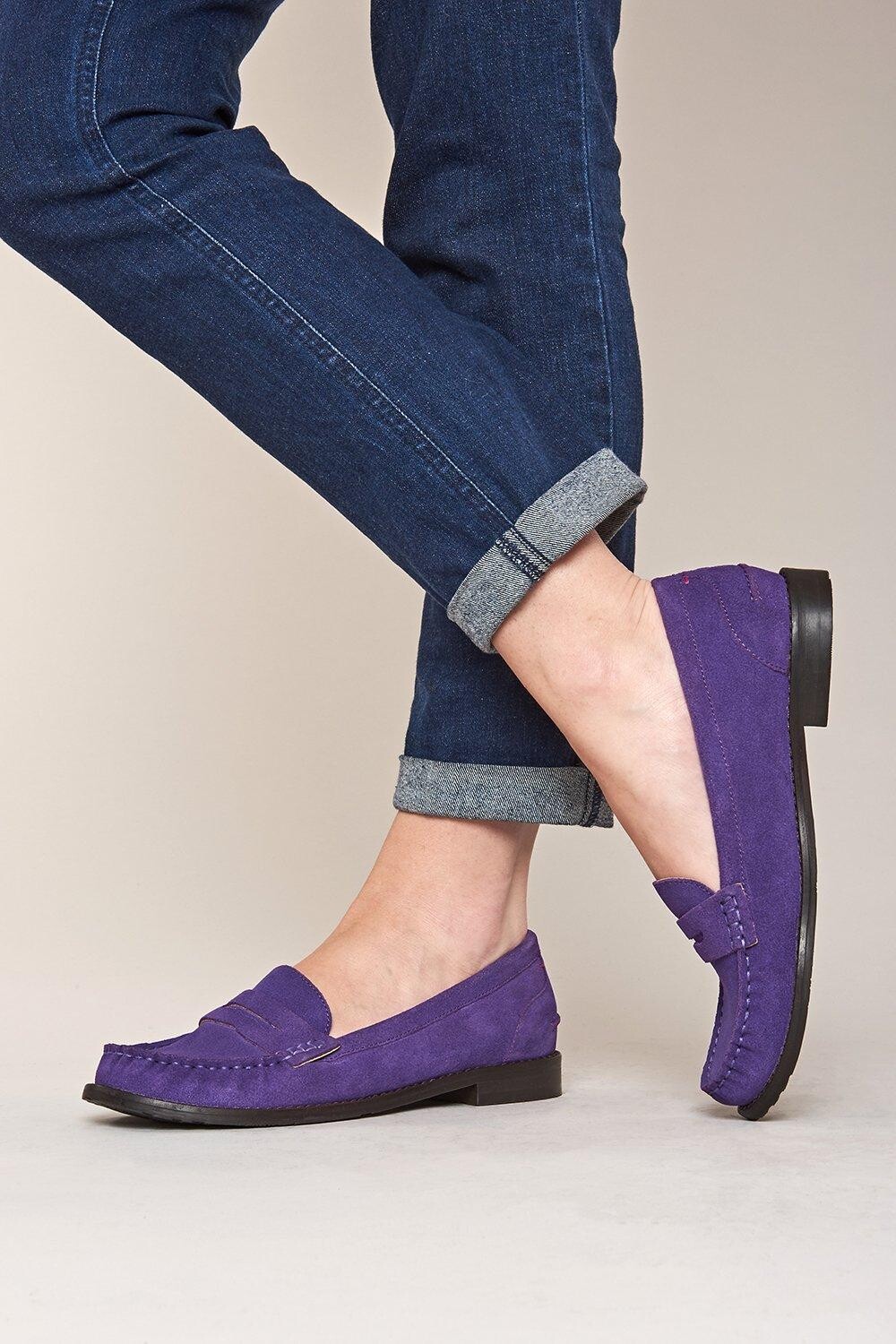 Женские замшевые лоферы Petrel Suede Moshulu, фиолетовый