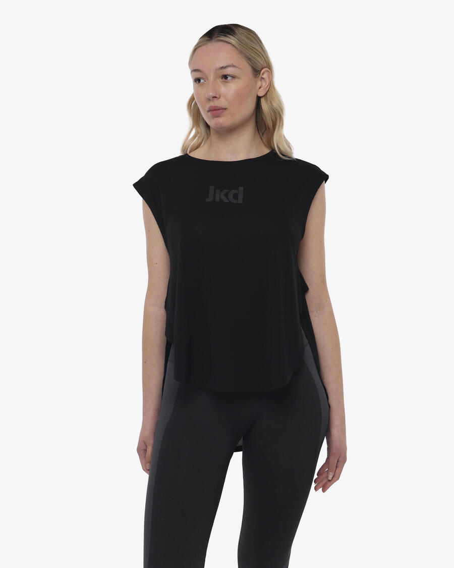 

JAKED Черная синтетическая майка для фитнеса для женщин