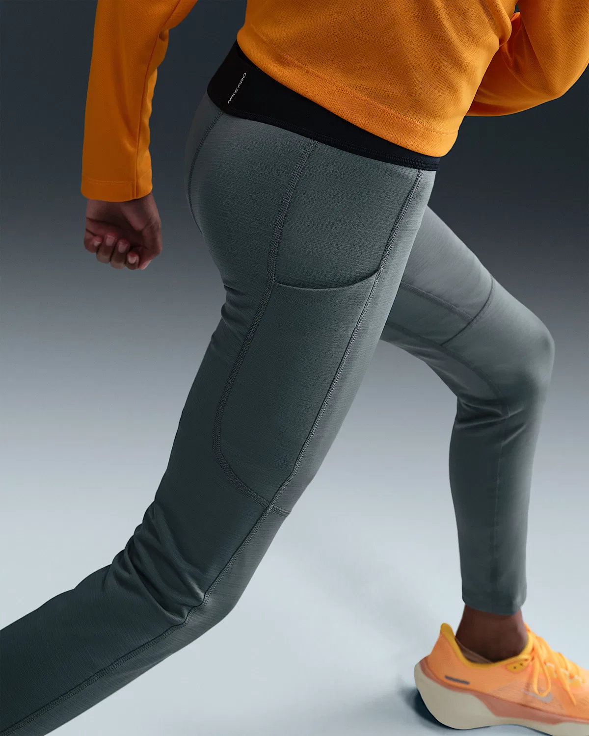Детские компрессионные леггинсы Nike Pro Dri-FIT, Smoke Grey/Black — фото 3