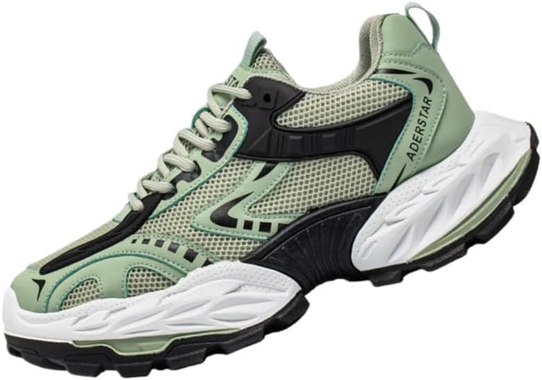 

Мужские стильные кроссовки с толстой подошвой, универсальные, с сетчатой поверхностью, дышащие, повседневные и спортивные Fmshi, зеленый