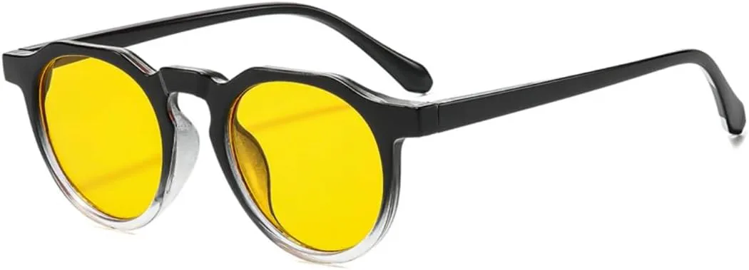 

Мужские солнцезащитные очки в стиле ретро, ​​овальные, панк, яркие, с защитой от УФ-излучения UV400; женские солнцезащитные очки в тренде UUPTTPL, Yellow Transparent