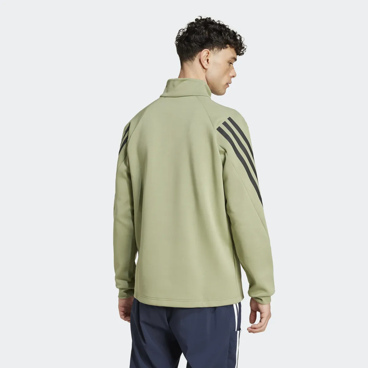 Свитер с высоким воротником Adidas Sportswear "M FI 3S HALFZIP", зеленый — фото 4