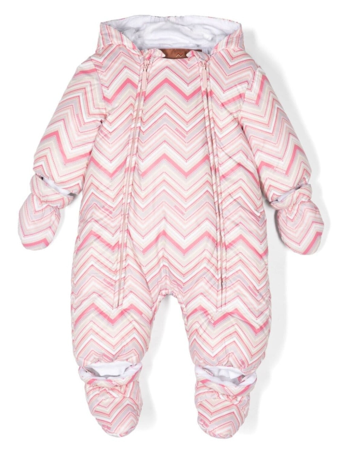

Missoni Kids комбинезон с узором шеврон, розовый