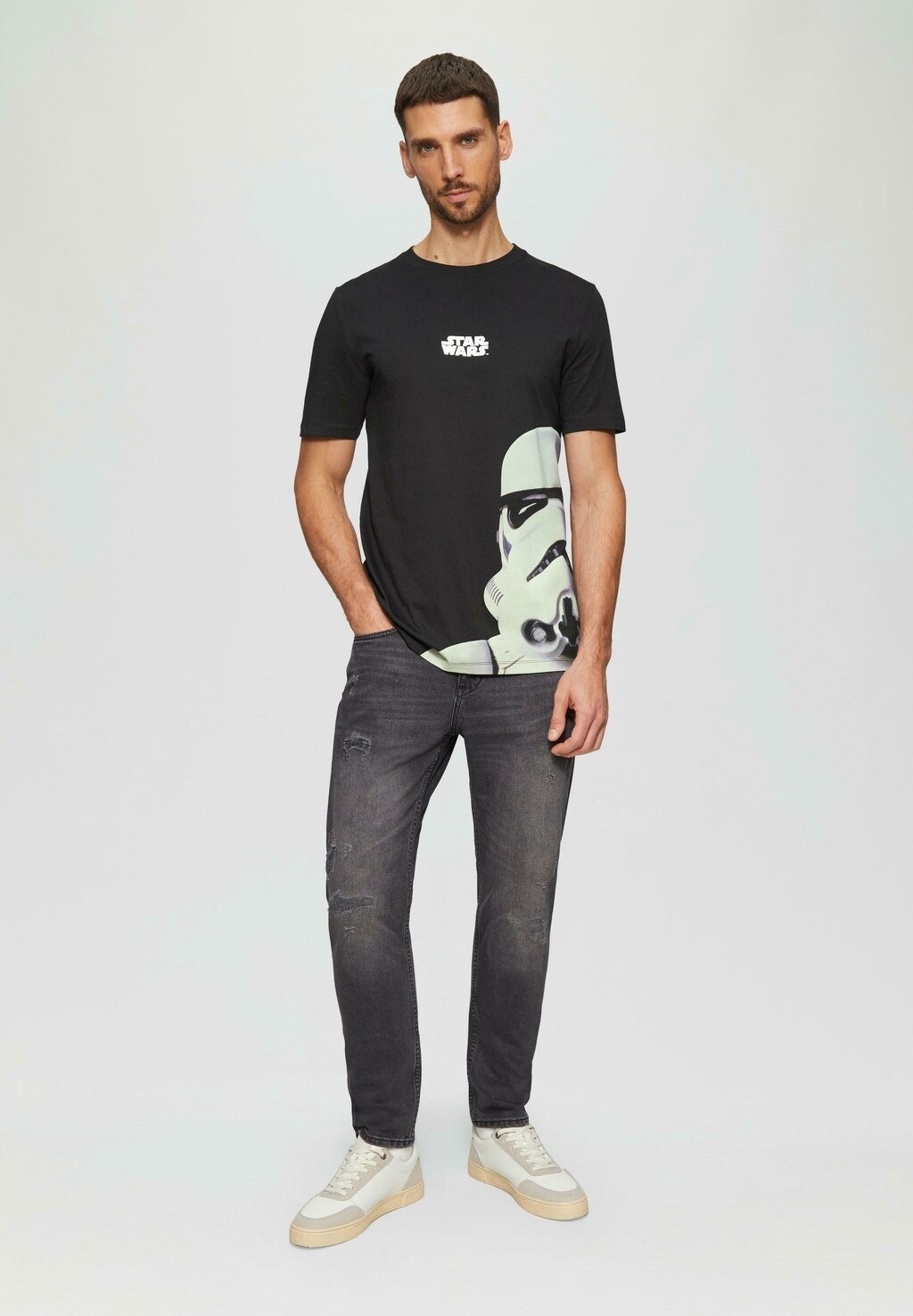 

Футболка с принтом MIT STARWARS® s.Oliver, антрацит