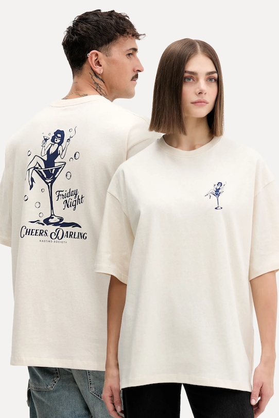 

Хлопковая футболка Kaotiko, бежевый