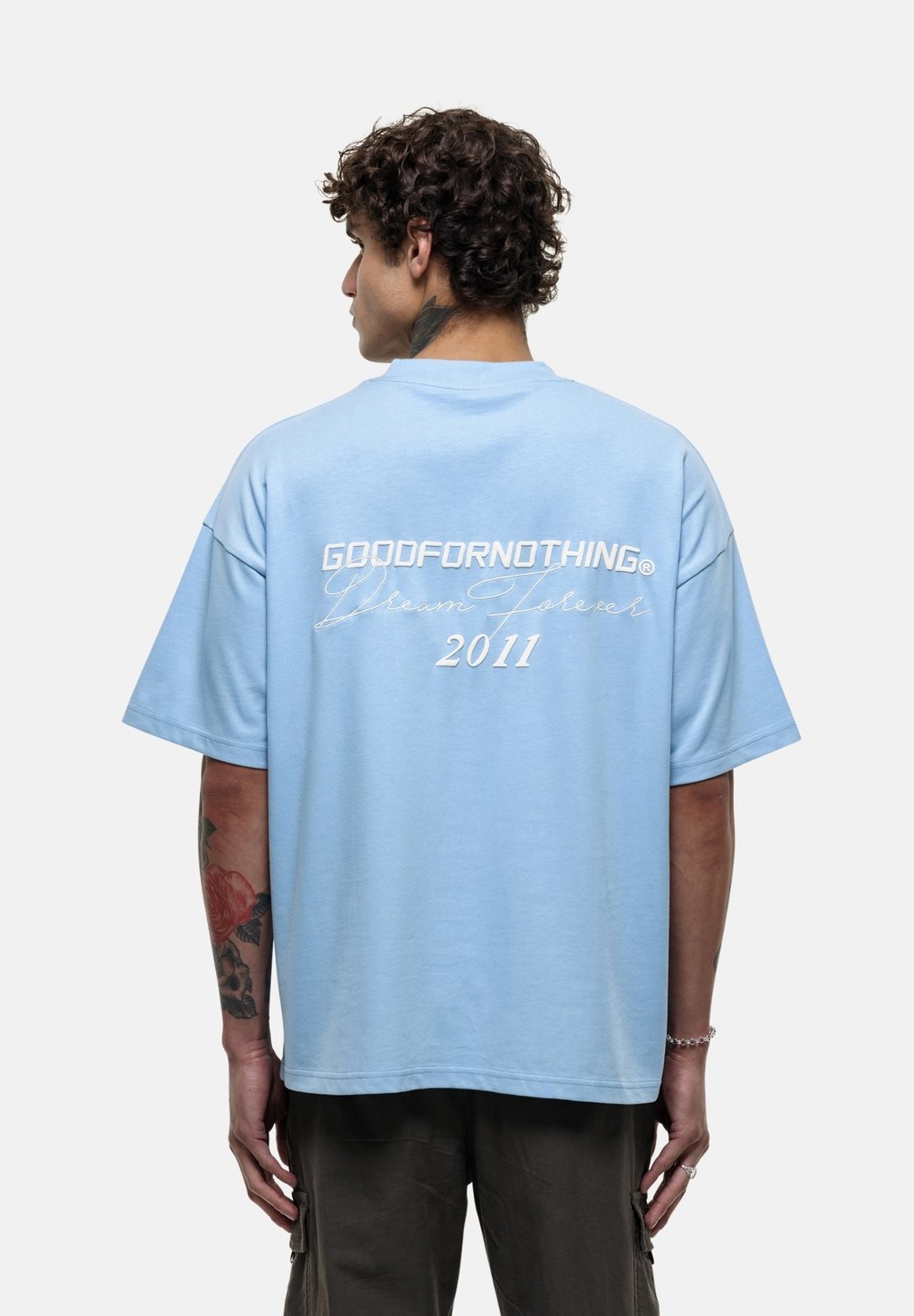 

Принт на футболке OVERSIZED POWDER BLUE FOREVER T-SHIRT Good For Nothing, синий