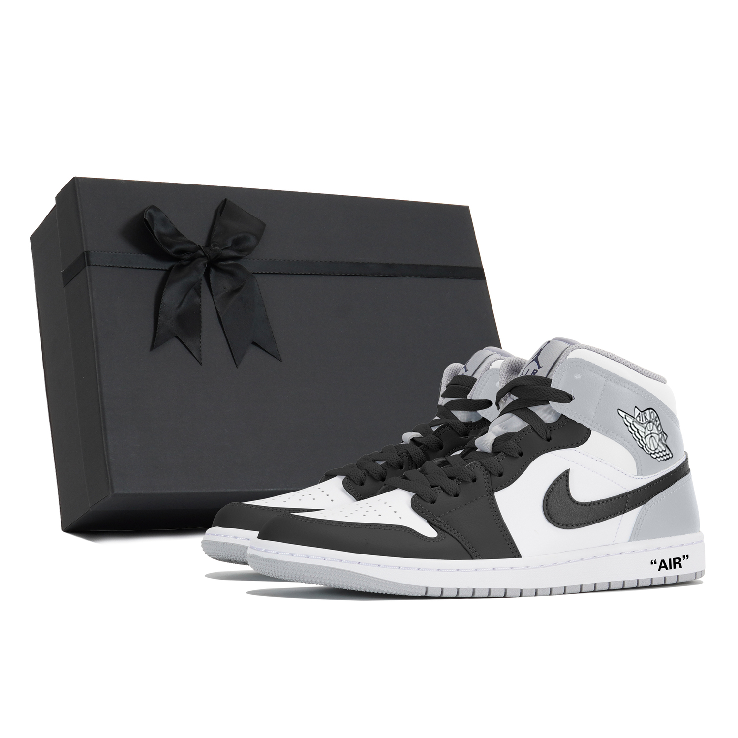 

Jordan Износостойкие баскетбольные кроссовки мид-топ Air 1 мужские серо-черные