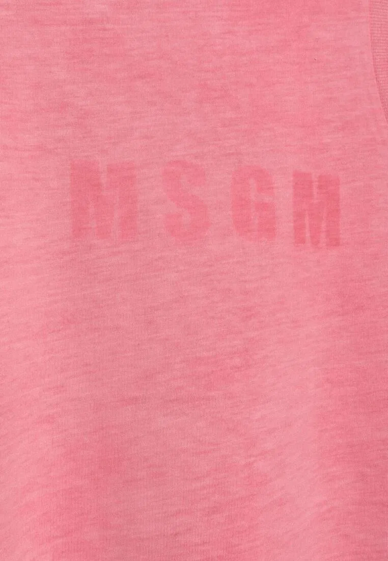 Платье хлопковое, длинное Msgm, розовый — фото 2