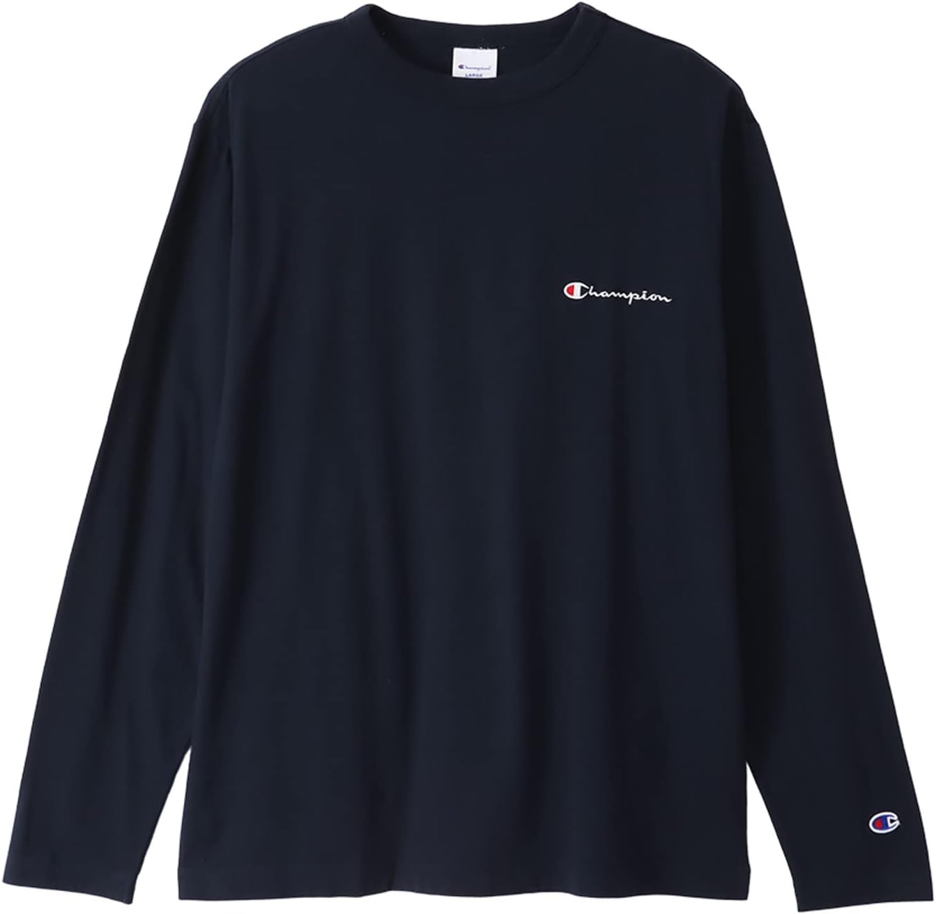 

Мужская футболка Champion с длинным рукавом, круглый вырез, 100% хлопок, вышитый логотип, базовая модель, длинный рукав, круглый вырез, 100% хлопок, вышитый логотип, C8-W420Z, темно-синий