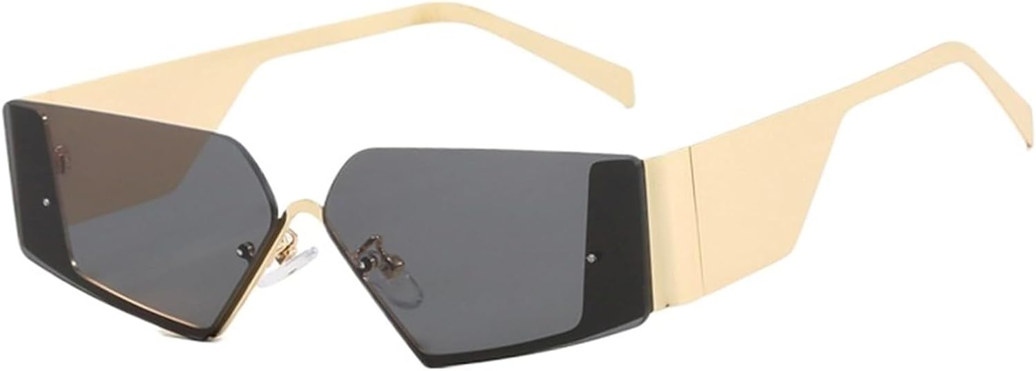 

Ретро металлические солнцезащитные очки для женщин, маленькие квадратные солнцезащитные очки для дам и мужчин, геометрические очки в стиле панк, очки в стиле Y2k GYTHTPZR, Golden Gray