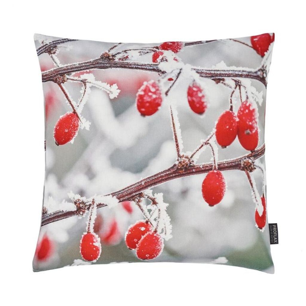 

Чехол на подушку Doha, цифровая печать Winter Bernren 40x40 см, красный, наполнитель подушки: без Proflax