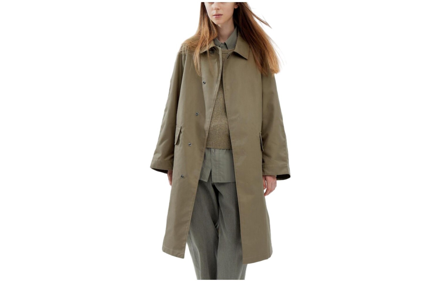 

Женский тренч UNIQLO, цвет Khaki